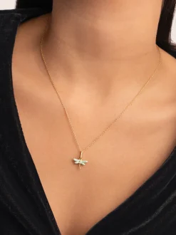 Charm Libélula Plata Baño Oro