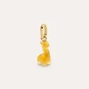 Charm Llama Stone Plata Baño Oro