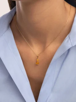 Charm Llama Stone Plata Baño Oro