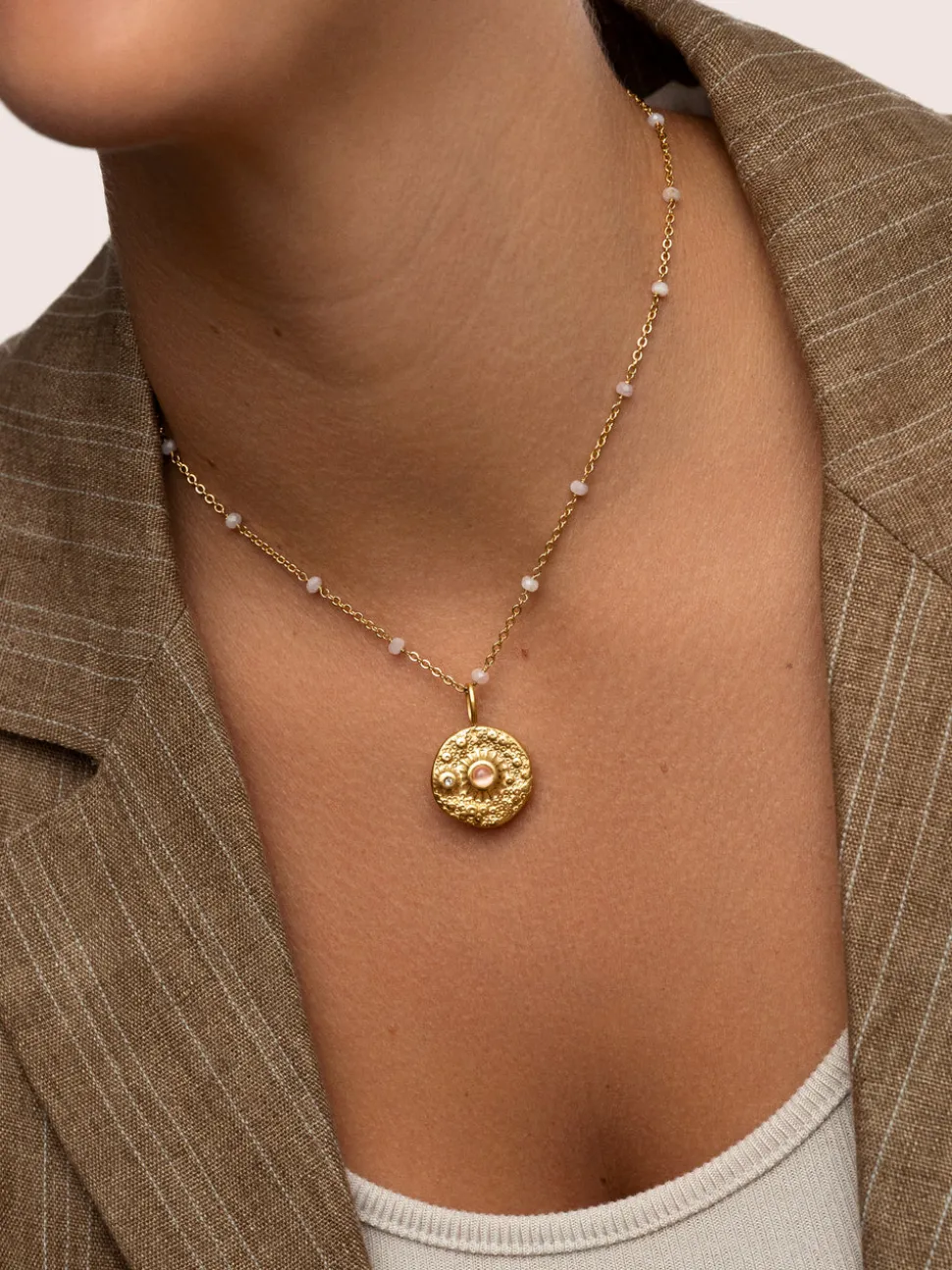 Charm Planeta Mars Acero Baño Oro
