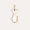 Charm Salem Gato Enamel White Baño Oro