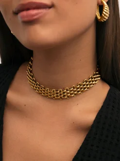 Choker Galea Acero Baño Oro