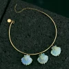 Choker Shelly Blue Acero Baño Oro