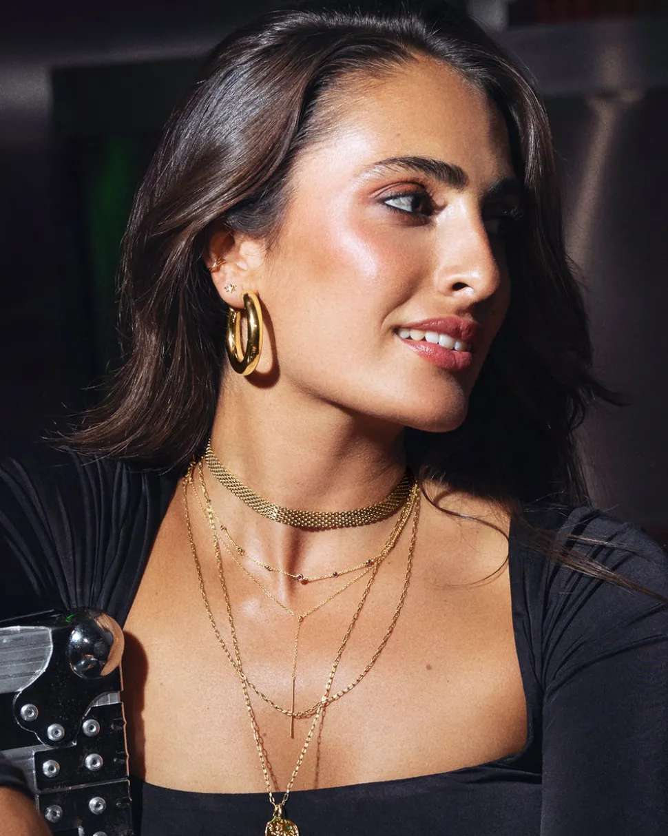 Choker Tape Acero Baño Oro