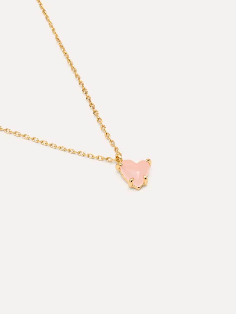 Collar Adorable Heart Pink Baño Oro