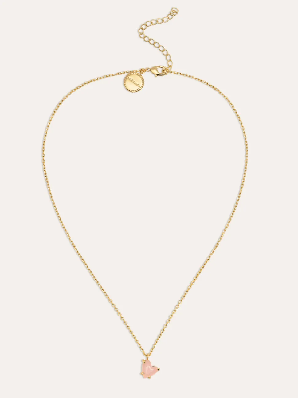 Collar Adorable Heart Pink Baño Oro