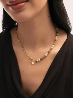 Collar Alpine Chic Stones Acero Baño Oro