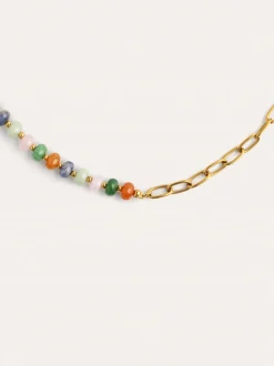 Collar Alpine Chic Stones Acero Baño Oro