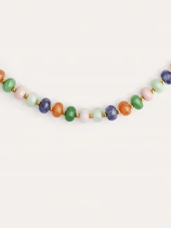 Collar Alpine Stones Acero Baño Oro