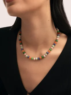 Collar Alpine Stones Acero Baño Oro