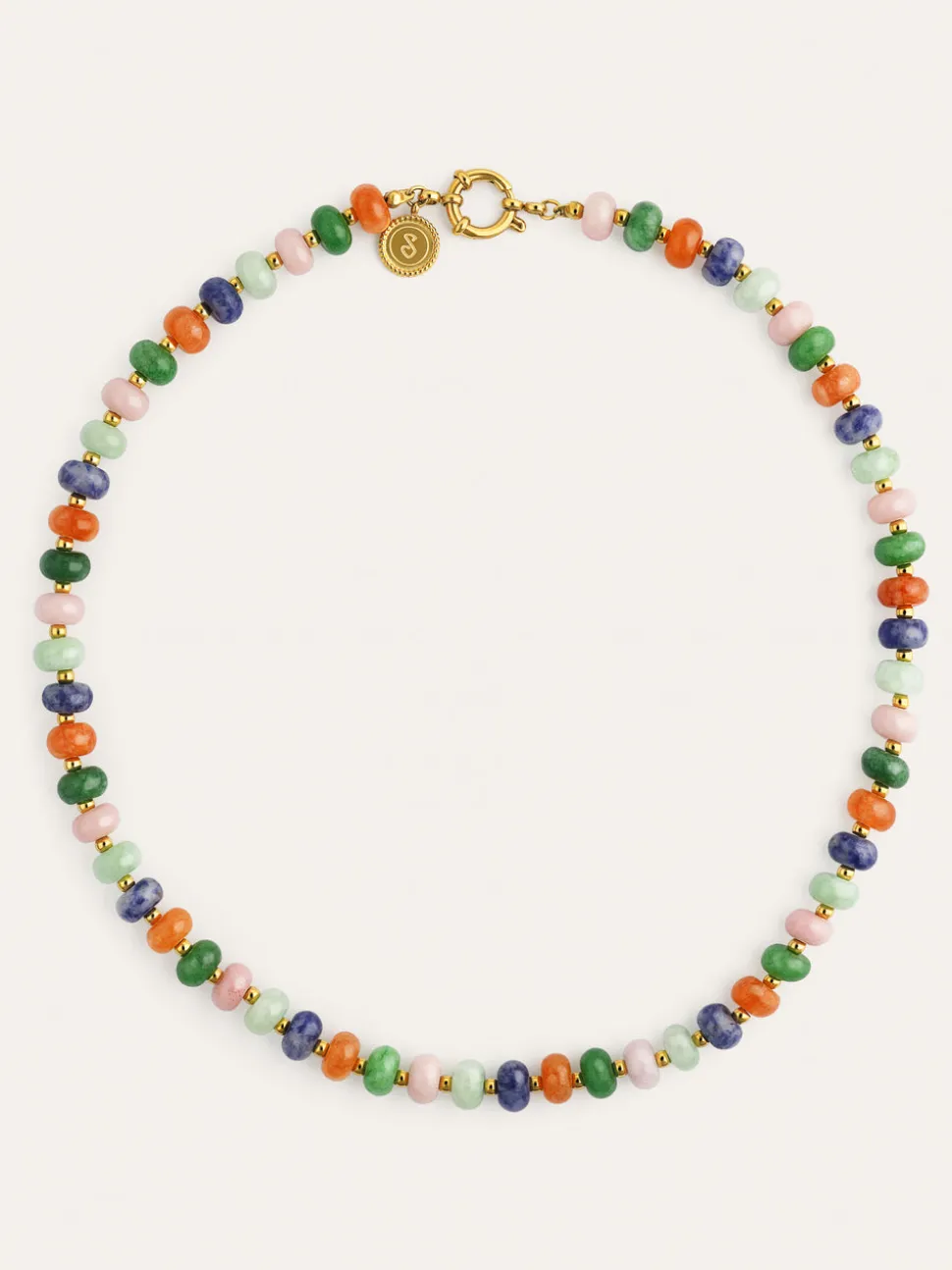 Collar Alpine Stones Acero Baño Oro