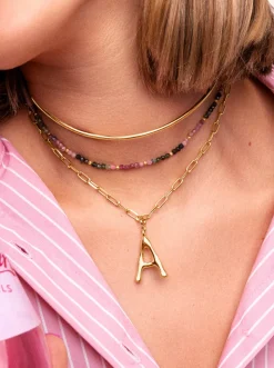 Collar Altea Dots Tourmaline Syra Acero Baño Oro