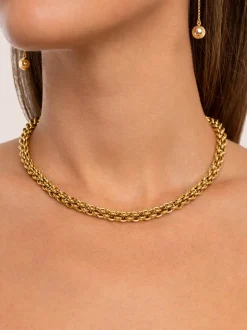 Collar Big Rope Acero Baño Oro
