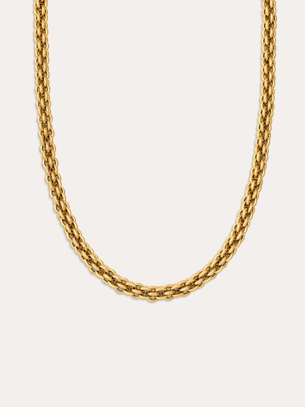 Collar Big Rope Acero Baño Oro