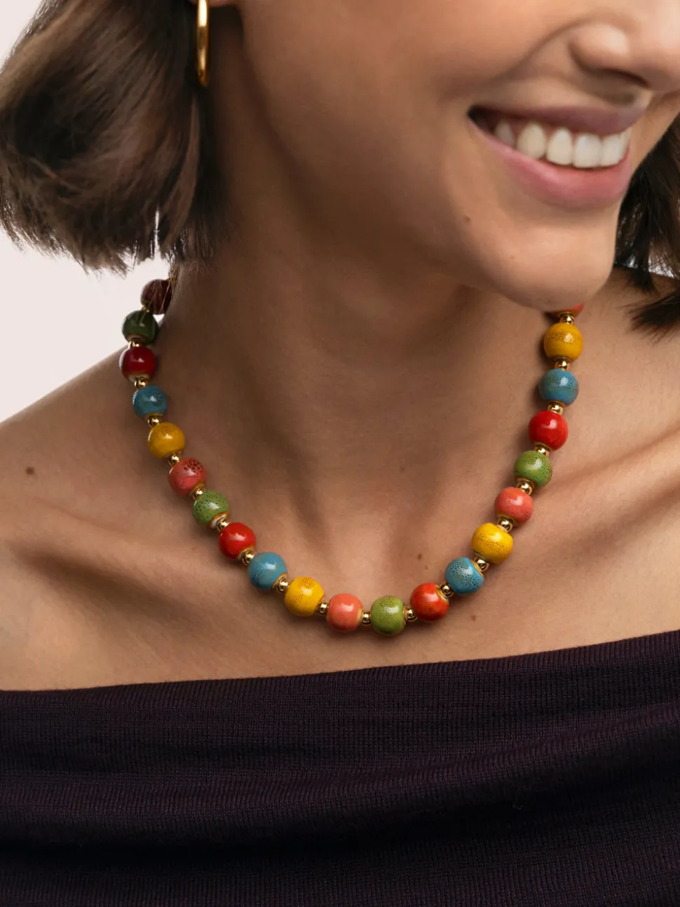 Collar Canela Acero Baño Oro