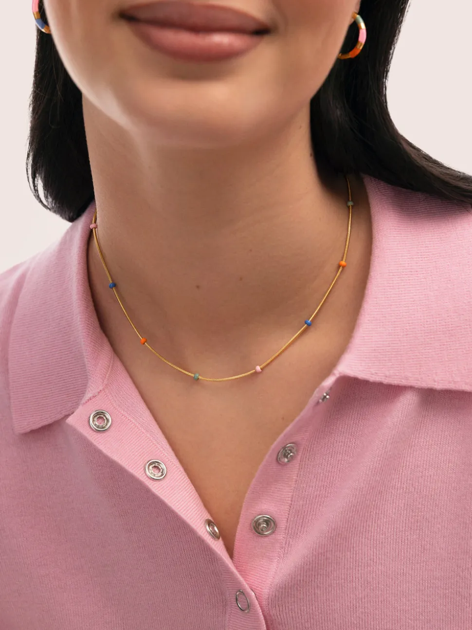 Collar Carla Enamel Acero Baño Oro