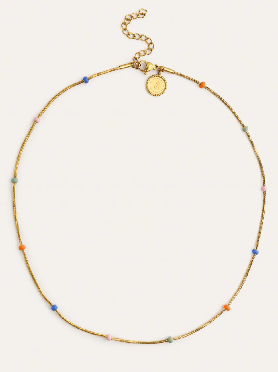 Collar Carla Enamel Acero Baño Oro