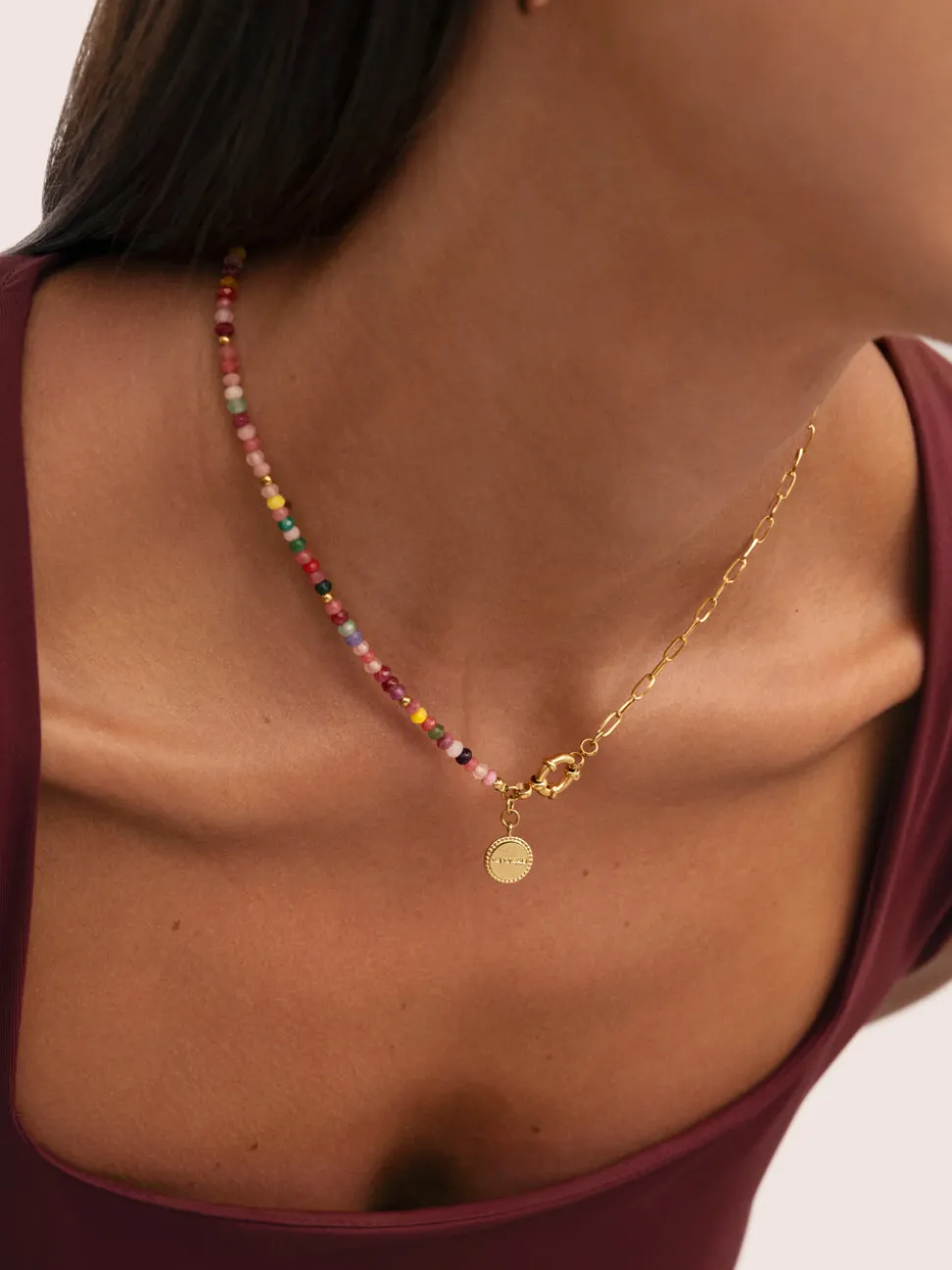 Collar Chic Amalia Acero Baño Oro