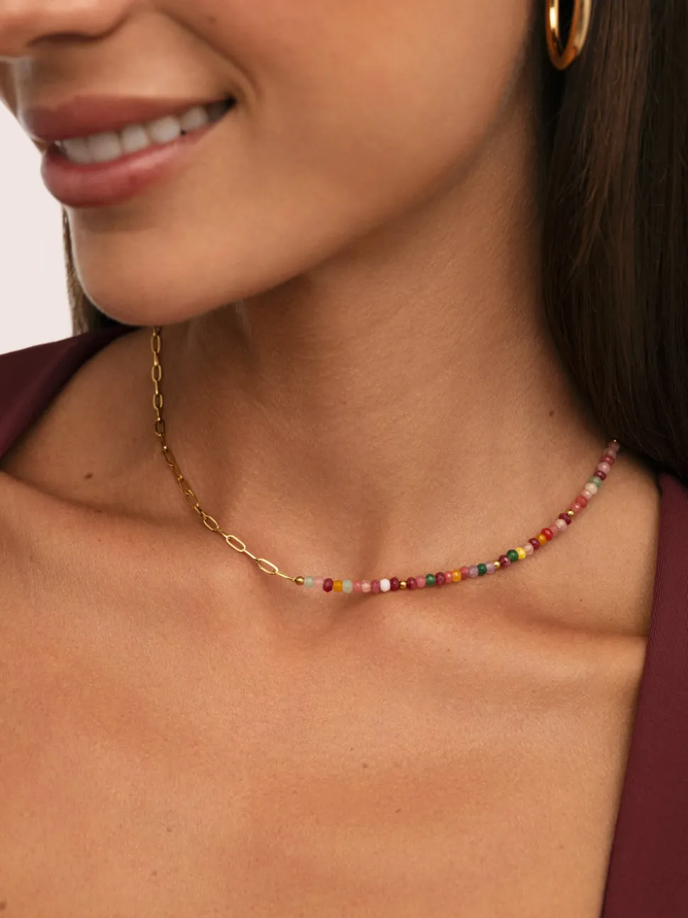 Collar Chic Amalia Acero Baño Oro