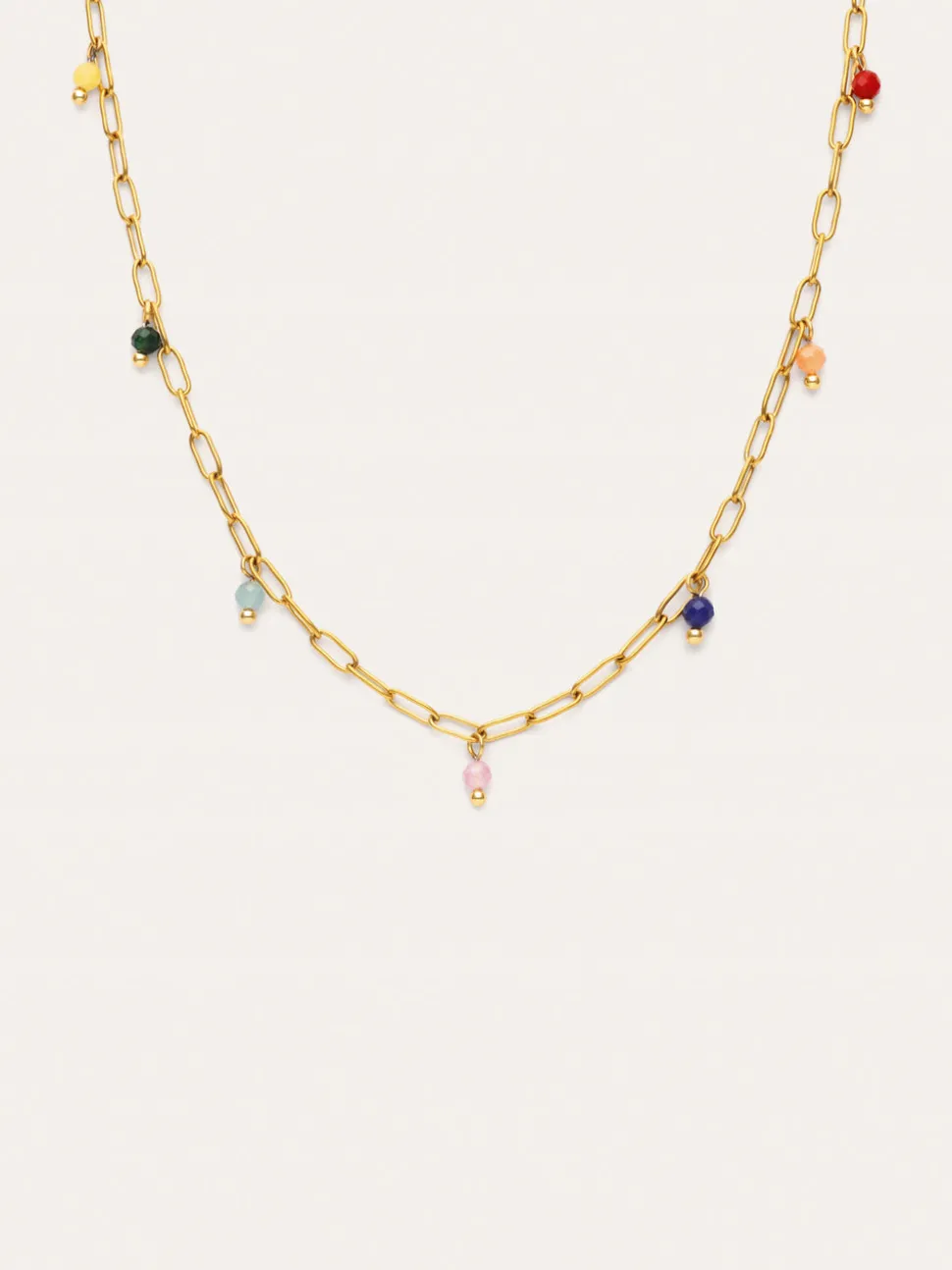 Collar Chic Dancing Stones Acero Baño Oro