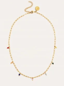 Collar Chic Dancing Stones Acero Baño Oro