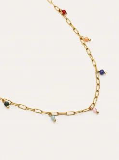 Collar Chic Dancing Stones Acero Baño Oro