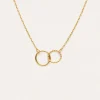Collar Circles Twist Acero Baño Oro