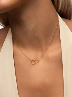 Collar Circles Twist Acero Baño Oro