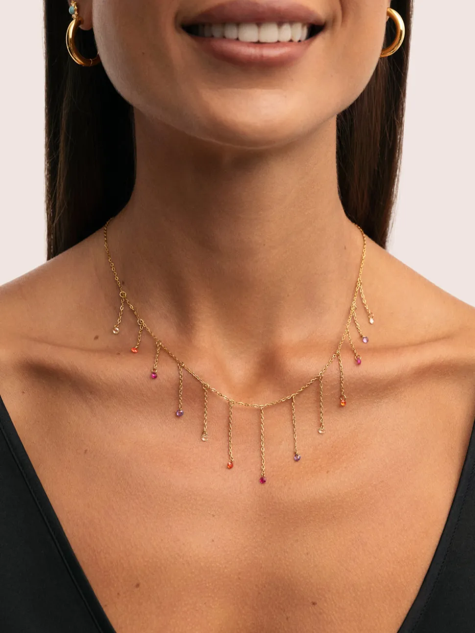 Collar Clea Colors Acero Baño Oro