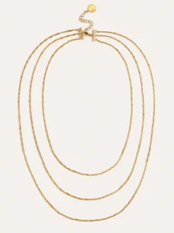 Collar Cleopatra Mini Twist Acero Baño Oro