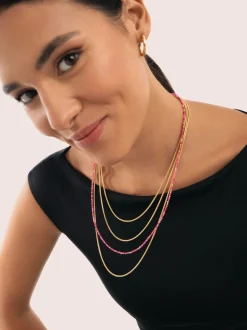Collar Cleopatra Pink Acero Baño Oro