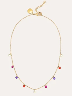 Collar Color Bits Acero Baño Oro