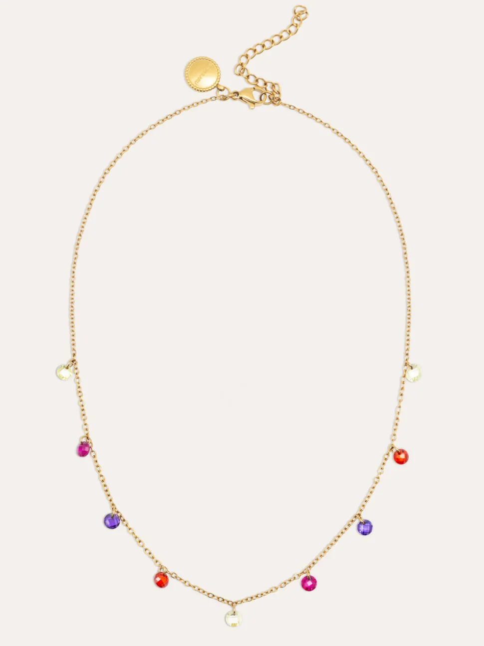 Collar Color Bits Acero Baño Oro