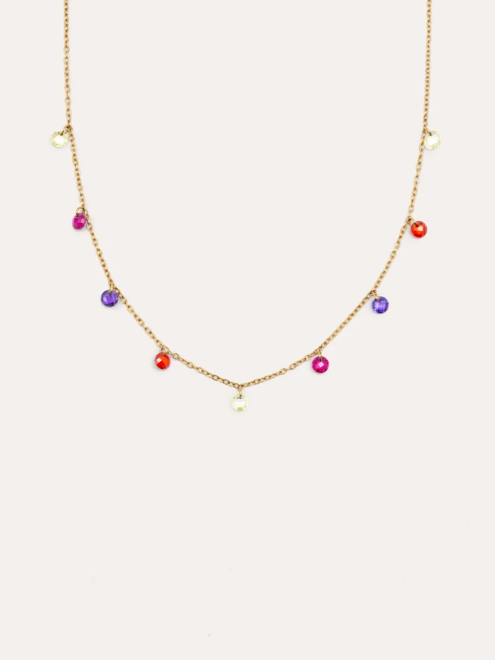 Collar Color Bits Acero Baño Oro
