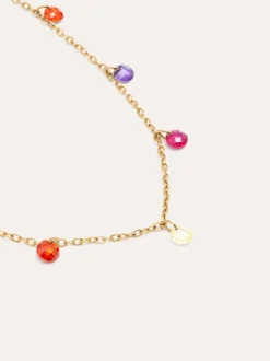 Collar Color Bits Acero Baño Oro