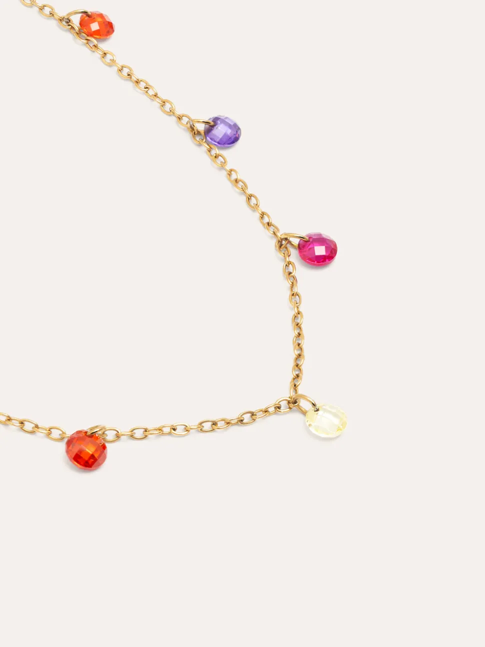 Collar Color Bits Acero Baño Oro
