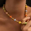 Collar Color Bomb Acero Baño Oro