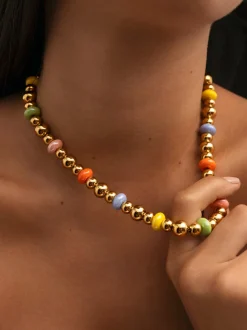 Collar Color Bomb Acero Baño Oro