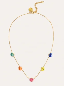 Collar Conchas Enamel Baño Oro