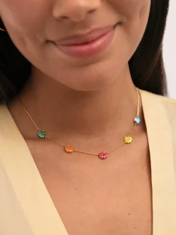 Collar Conchas Enamel Baño Oro