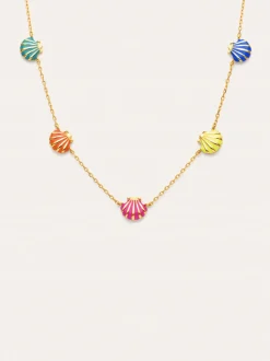 Collar Conchas Enamel Baño Oro