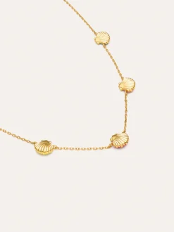 Collar Conchas Enamel Baño Oro
