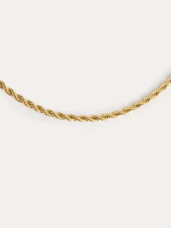 Collar Cord Acero Baño Oro