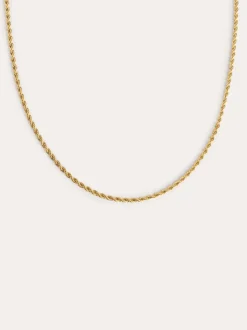 Collar Cord Acero Baño Oro