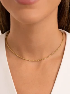 Collar Cord Acero Baño Oro