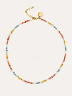 Collar Crystals Pastel Acero Baño Oro