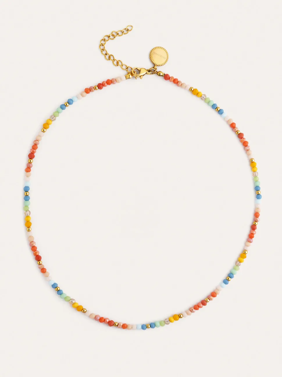 Collar Crystals Pastel Acero Baño Oro