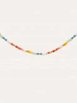 Collar Crystals Pastel Acero Baño Oro