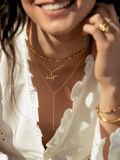 Collar Crystal Summer Acero Baño Oro