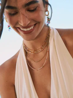Collar Crystal Summer Acero Baño Oro